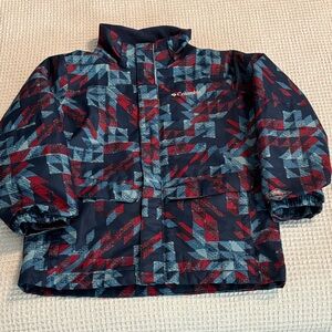 Columbia Kids' Omni-tech Jacket - Red and Blue Pattern